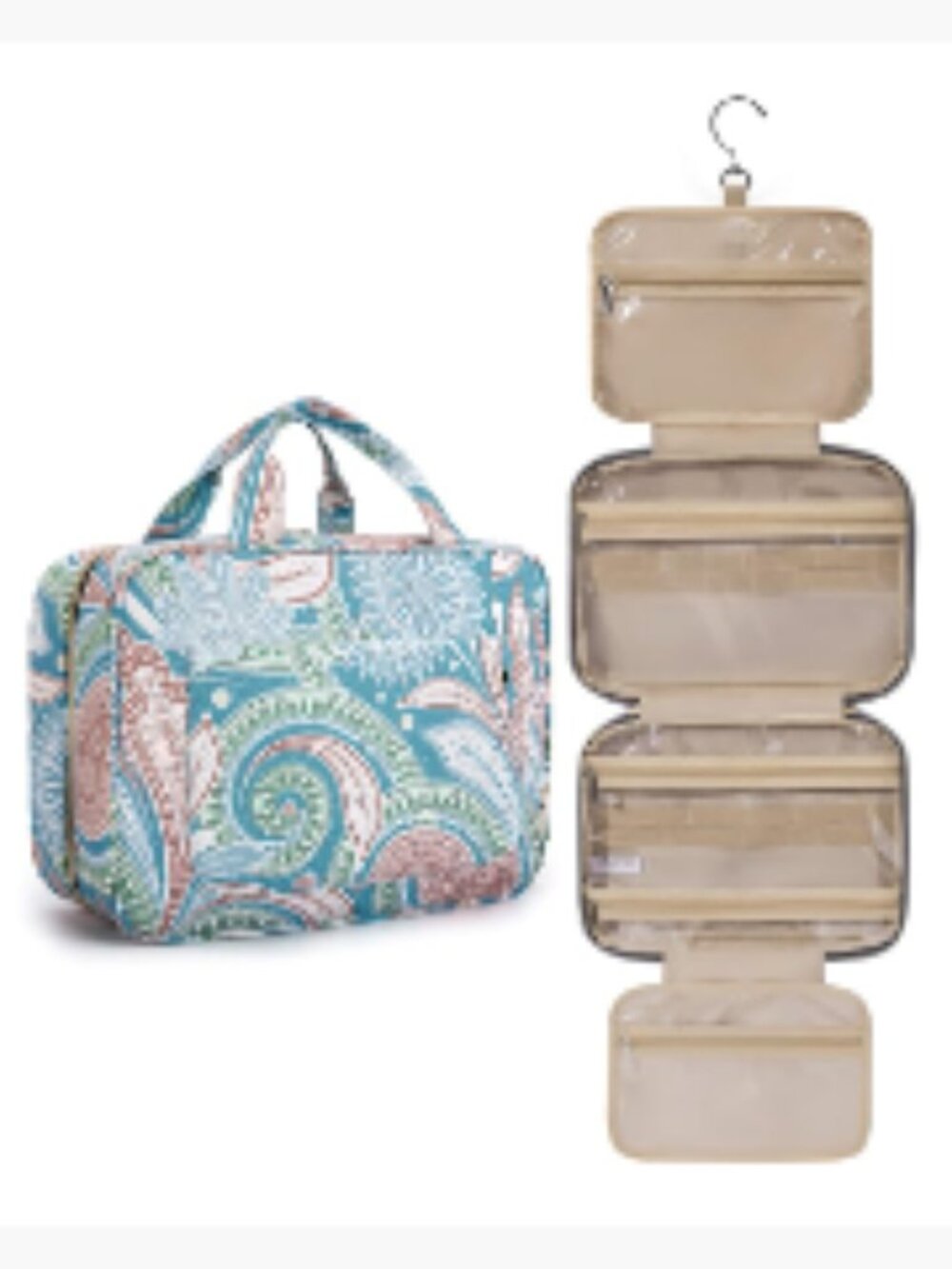 Large Hanging Toiletry Bag Travel Organizer with Hook Water-Resistant Makeup